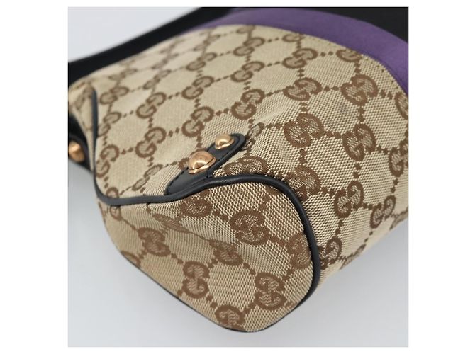Borsa a Spalla GUCCI GG Canvas Horsebit Beige 129699 Auth 188006V - vista 16