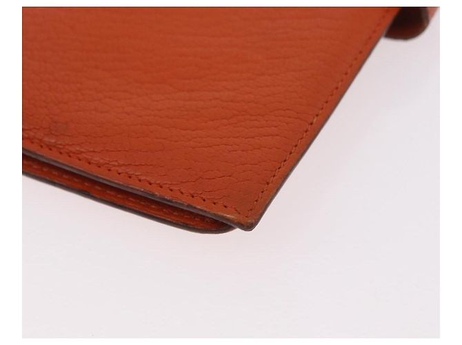 Hermès HERMES Bane Souffle Long Wallet Leather Orange Gold Auth bs35718 D'oro Arancione - vista 15