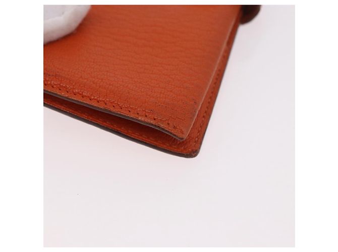 Hermès HERMES Bane Souffle Long Wallet Leather Orange Gold Auth bs35718 D'oro Arancione - vista 7