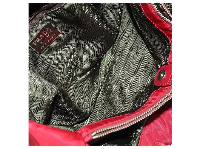 Borsa PRADA Nylon 3 Set Rosso Nero Khaki Auth 185271 Cachi - vista 15