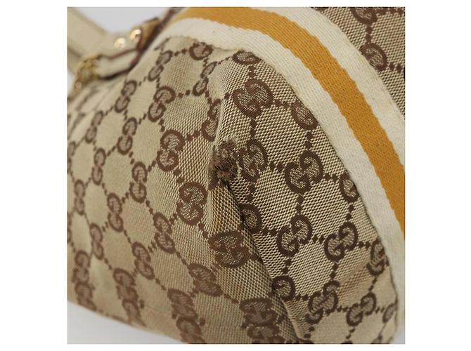 Borsa Tote GUCCI GG Canvas Sherry Line Beige Oro 137396 Auth 187252 - vista 14