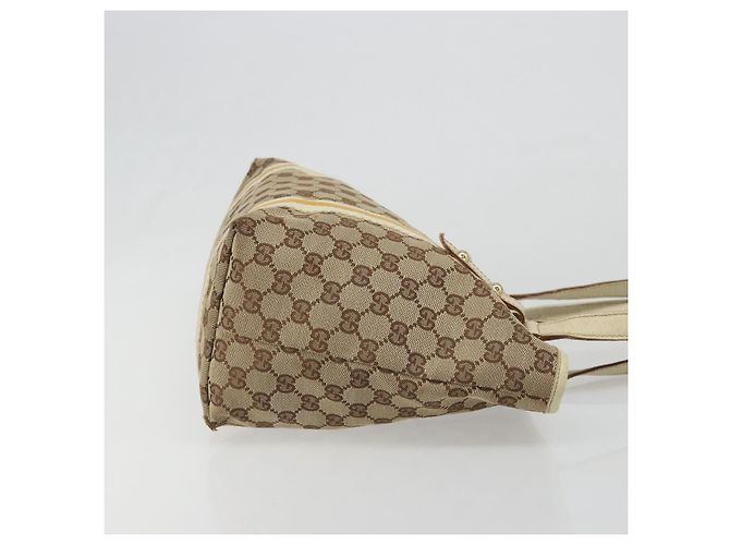 Borsa Tote GUCCI GG Canvas Sherry Line Beige Oro 137396 Auth 187252 - vista 3