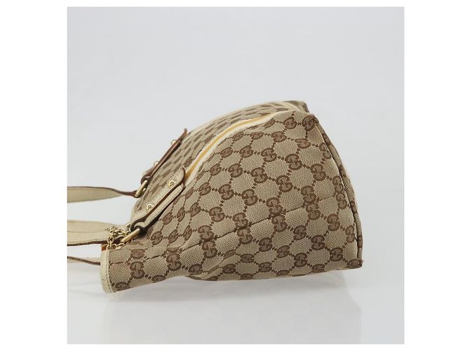 Borsa Tote GUCCI GG Canvas Sherry Line Beige Oro 137396 Auth 187252 - vista 4