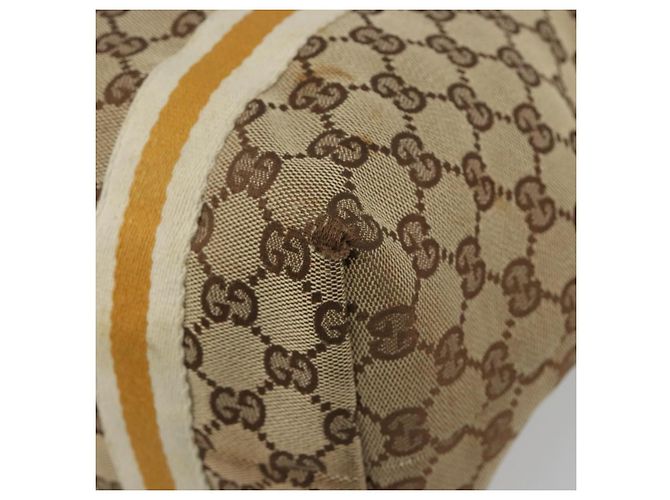 Borsa Tote GUCCI GG Canvas Sherry Line Beige Oro 137396 Auth 187252 - vista 9
