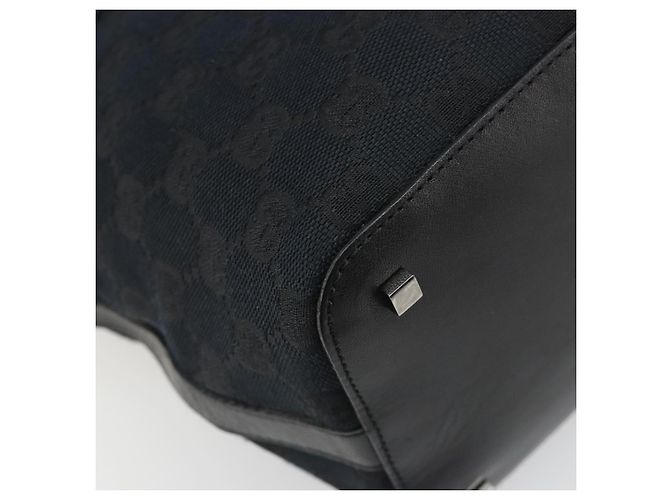 GUCCI GG Canvas Schultertasche Schwarz Gold 001 4299 1669 Auth 188543A Golden - Ansicht 16