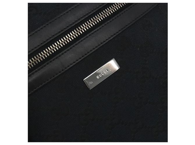 GUCCI GG Canvas Schultertasche Schwarz Gold 001 4299 1669 Auth 188543A Golden - Ansicht 17