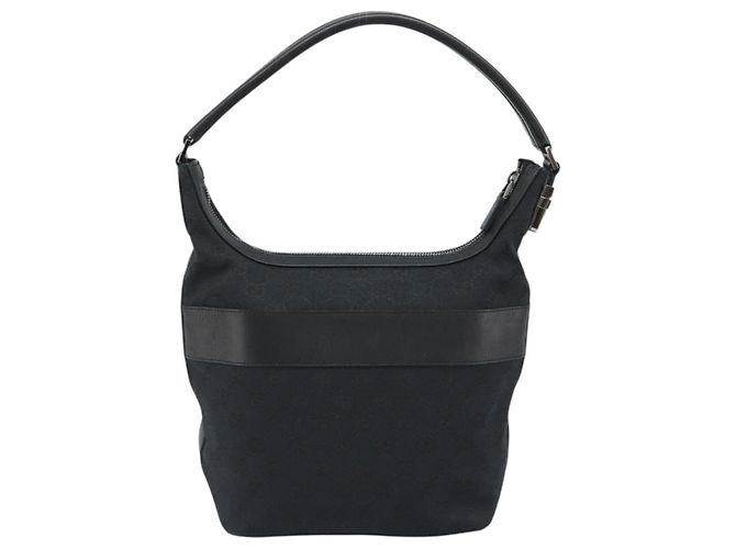 GUCCI GG Canvas Schultertasche Schwarz Gold 001 4299 1669 Auth 188543A Golden - Ansicht 2