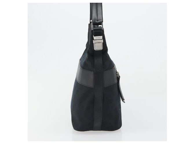 GUCCI GG Canvas Schultertasche Schwarz Gold 001 4299 1669 Auth 188543A Golden - Ansicht 4