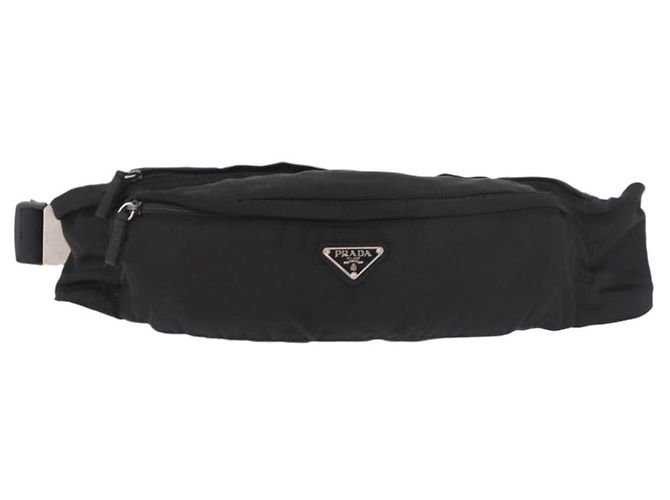 Marsupio PRADA Nylon Nero Argento Auth 187430A - vista 13