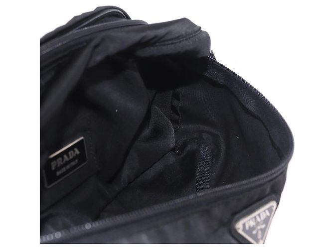 Marsupio PRADA Nylon Nero Argento Auth 187430A - vista 20