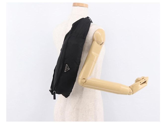 Marsupio PRADA Nylon Nero Argento Auth 187430A - vista 24