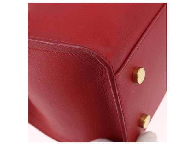 SAINT LAURENT Borsa Cabas Baby in Pelle 2way Rosso Oro Auth ka4869V D'oro - vista 10
