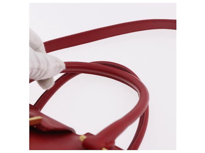 SAINT LAURENT Borsa Cabas Baby in Pelle 2way Rosso Oro Auth ka4869V D'oro - vista 14