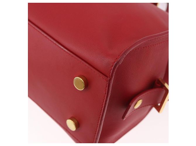 SAINT LAURENT Borsa Cabas Baby in Pelle 2way Rosso Oro Auth ka4869V D'oro - vista 15