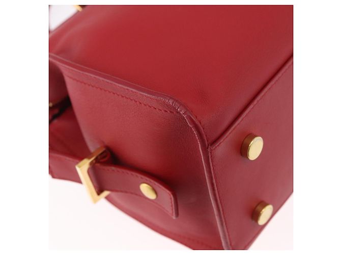 SAINT LAURENT Borsa Cabas Baby in Pelle 2way Rosso Oro Auth ka4869V D'oro - vista 16