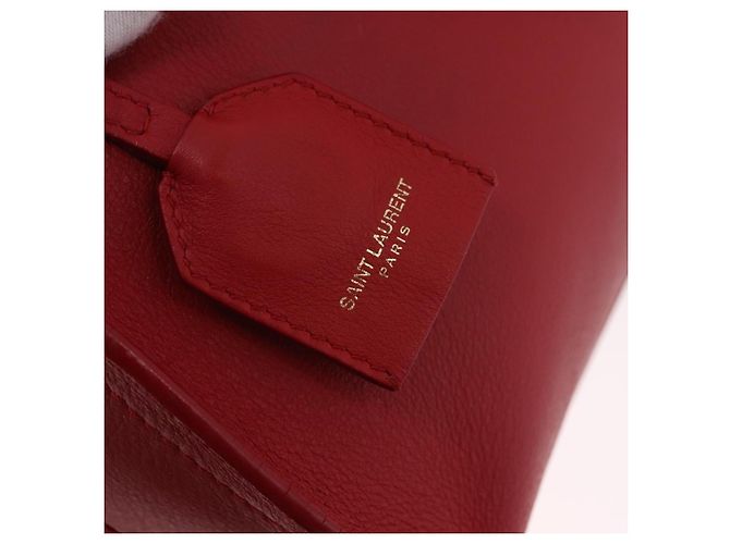 SAINT LAURENT Borsa Cabas Baby in Pelle 2way Rosso Oro Auth ka4869V D'oro - vista 18