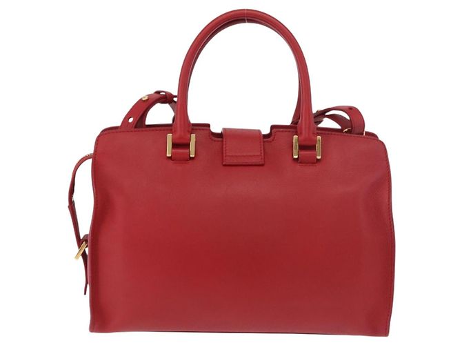 SAINT LAURENT Borsa Cabas Baby in Pelle 2way Rosso Oro Auth ka4869V D'oro - vista 2