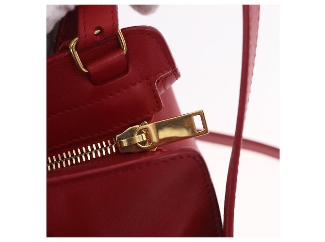 SAINT LAURENT Borsa Cabas Baby in Pelle 2way Rosso Oro Auth ka4869V D'oro - vista 20