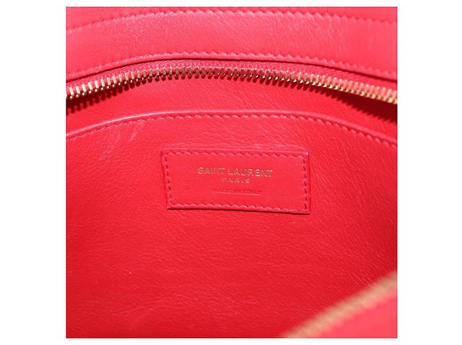 SAINT LAURENT Borsa Cabas Baby in Pelle 2way Rosso Oro Auth ka4869V D'oro - vista 21