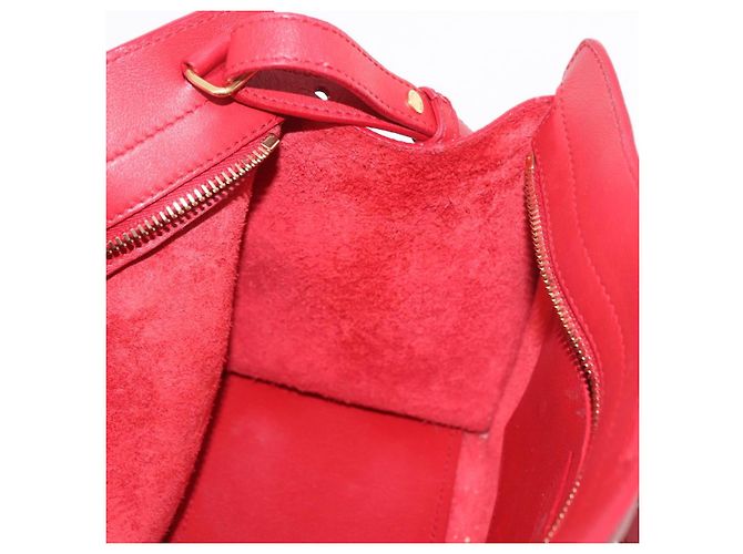 SAINT LAURENT Borsa Cabas Baby in Pelle 2way Rosso Oro Auth ka4869V D'oro - vista 22