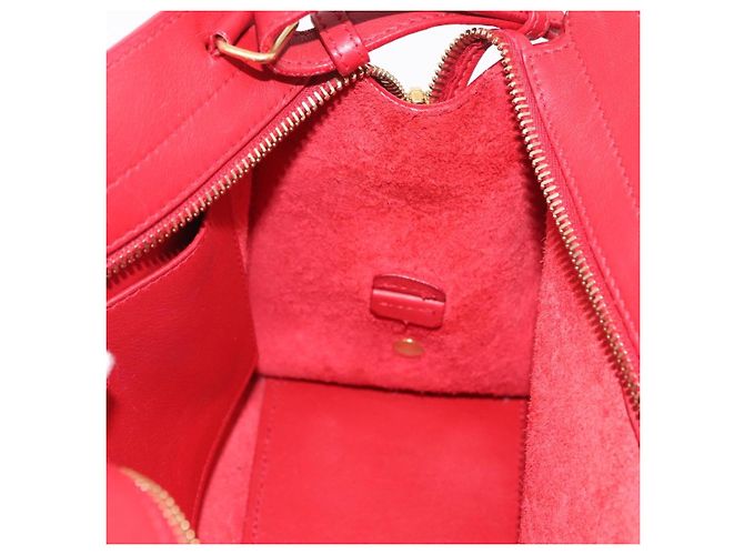SAINT LAURENT Borsa Cabas Baby in Pelle 2way Rosso Oro Auth ka4869V D'oro - vista 23