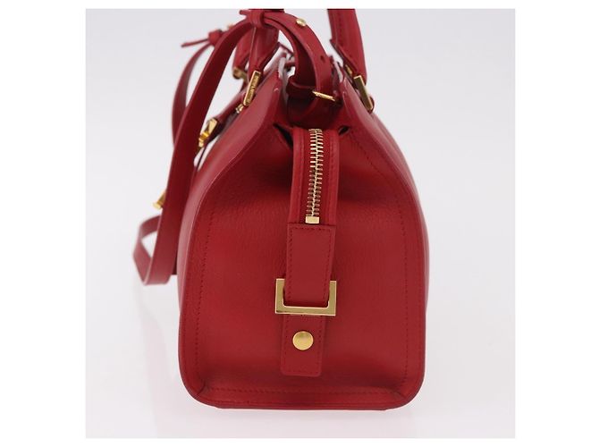SAINT LAURENT Borsa Cabas Baby in Pelle 2way Rosso Oro Auth ka4869V D'oro - vista 3