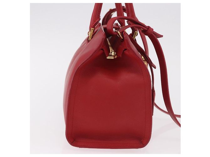 SAINT LAURENT Borsa Cabas Baby in Pelle 2way Rosso Oro Auth ka4869V D'oro - vista 4