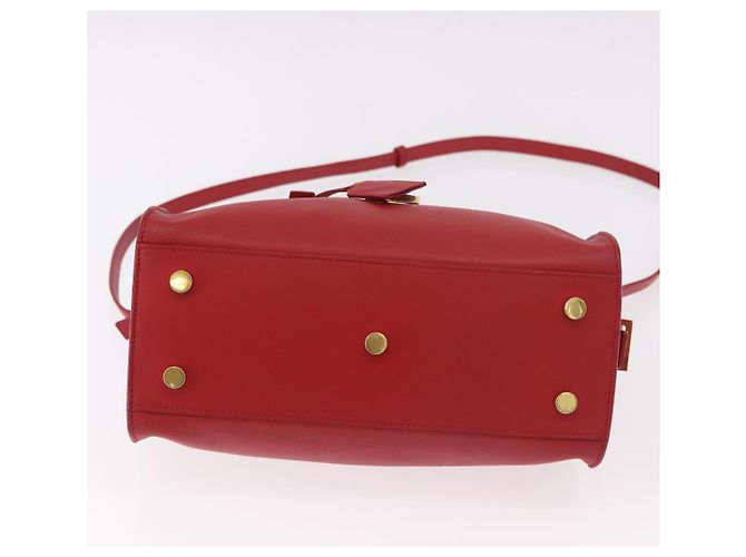 SAINT LAURENT Borsa Cabas Baby in Pelle 2way Rosso Oro Auth ka4869V D'oro - vista 5