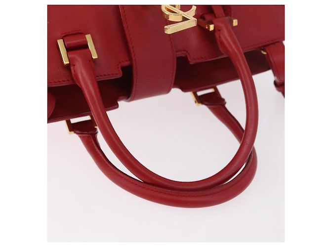 SAINT LAURENT Borsa Cabas Baby in Pelle 2way Rosso Oro Auth ka4869V D'oro - vista 7