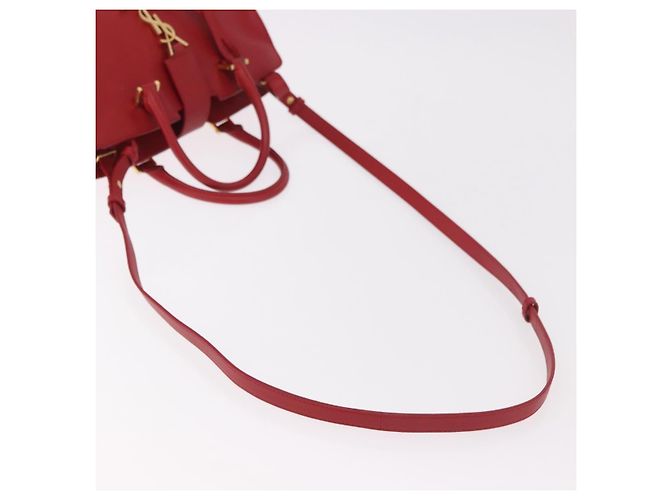 SAINT LAURENT Borsa Cabas Baby in Pelle 2way Rosso Oro Auth ka4869V D'oro - vista 8