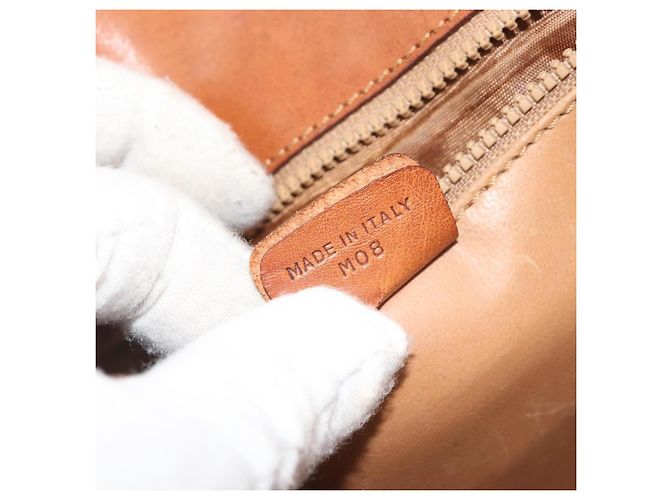 Céline Borsa a Spalla CELINE Macadam Canvas PVC Beige Oro Auth 188358A D'oro - vista 12