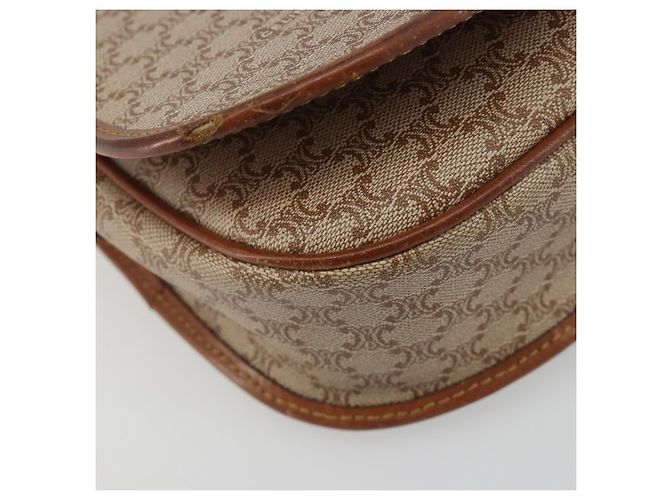 Céline Borsa a Spalla CELINE Macadam Canvas PVC Beige Oro Auth 188358A D'oro - vista 15