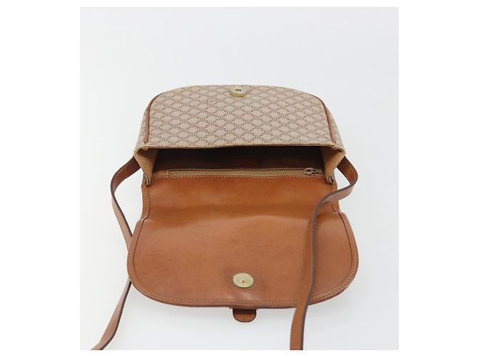 Céline Borsa a Spalla CELINE Macadam Canvas PVC Beige Oro Auth 188358A D'oro - vista 19