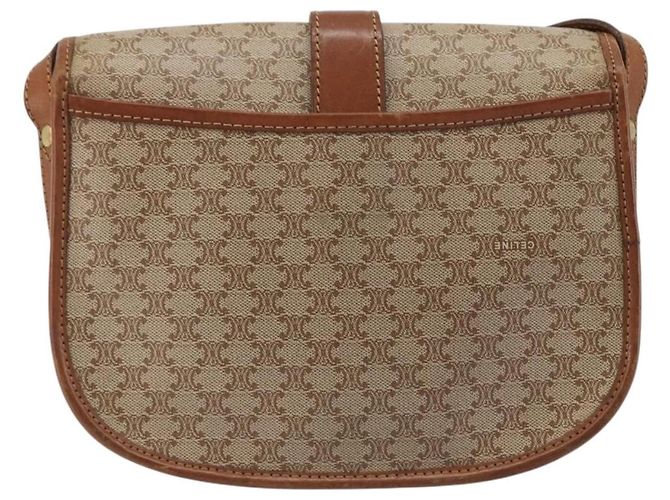 Céline Borsa a Spalla CELINE Macadam Canvas PVC Beige Oro Auth 188358A D'oro - vista 2