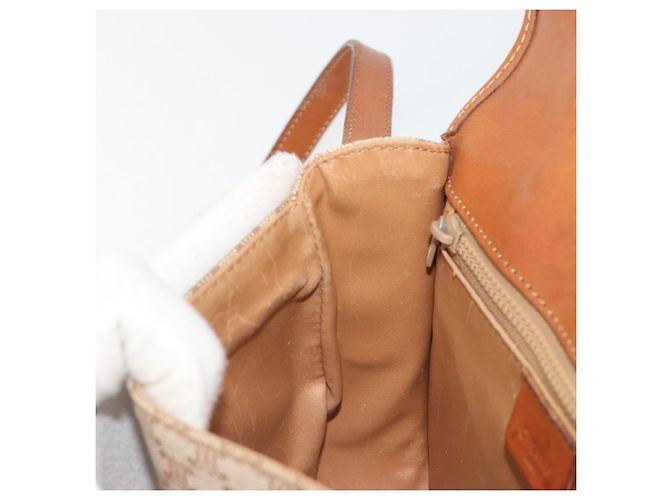 Céline Borsa a Spalla CELINE Macadam Canvas PVC Beige Oro Auth 188358A D'oro - vista 22