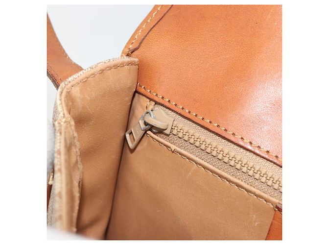 Céline Borsa a Spalla CELINE Macadam Canvas PVC Beige Oro Auth 188358A D'oro - vista 23