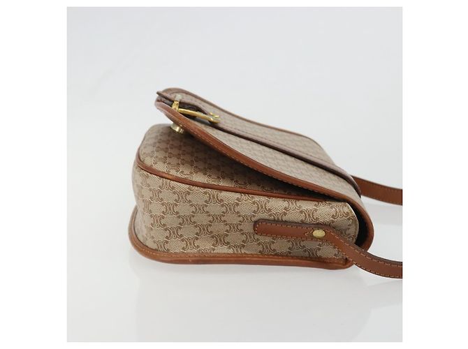 Céline Borsa a Spalla CELINE Macadam Canvas PVC Beige Oro Auth 188358A D'oro - vista 3