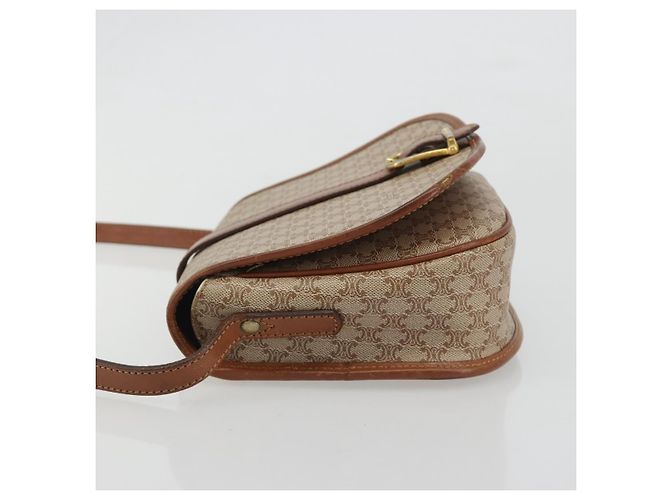 Céline Borsa a Spalla CELINE Macadam Canvas PVC Beige Oro Auth 188358A D'oro - vista 4