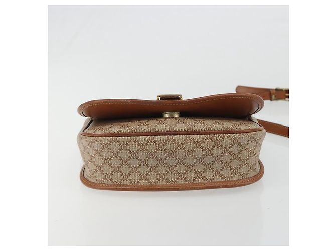 Céline Borsa a Spalla CELINE Macadam Canvas PVC Beige Oro Auth 188358A D'oro - vista 5