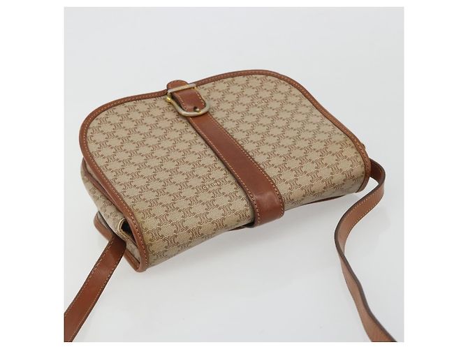 Céline Borsa a Spalla CELINE Macadam Canvas PVC Beige Oro Auth 188358A D'oro - vista 6
