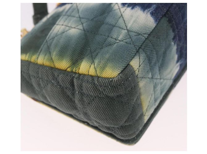 Borsa a tracolla Christian Dior Cannage Miss Caro in tela blu navy e oro Auth 188825SAM D'oro - vista 15