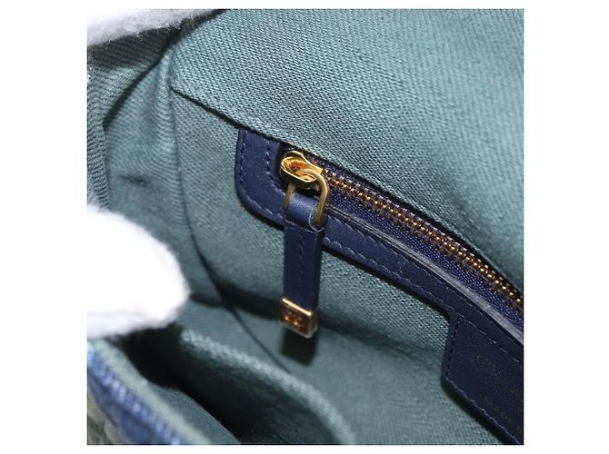 Borsa a tracolla Christian Dior Cannage Miss Caro in tela blu navy e oro Auth 188825SAM D'oro - vista 22