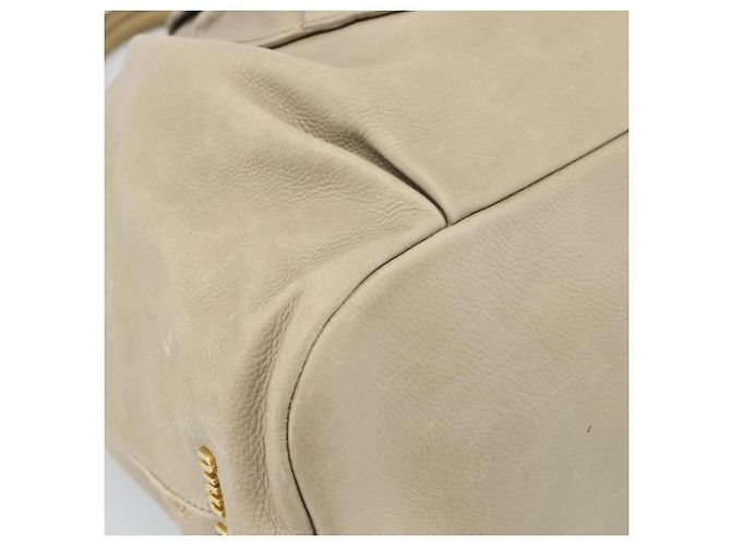 Borsa Miu Miu in pelle 2way Beige Oro Auth 188974A D'oro - vista 16