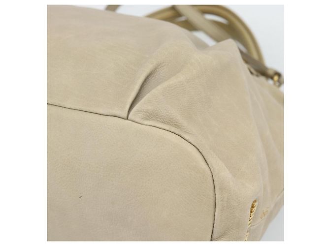 Borsa Miu Miu in pelle 2way Beige Oro Auth 188974A D'oro - vista 17
