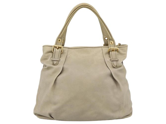 Borsa Miu Miu in pelle 2way Beige Oro Auth 188974A D'oro - vista 2