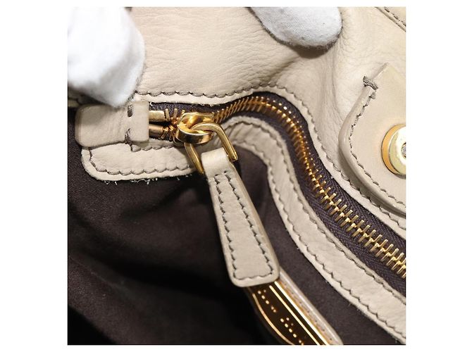 Borsa Miu Miu in pelle 2way Beige Oro Auth 188974A D'oro - vista 23