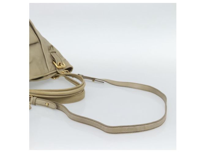 Borsa Miu Miu in pelle 2way Beige Oro Auth 188974A D'oro - vista 9