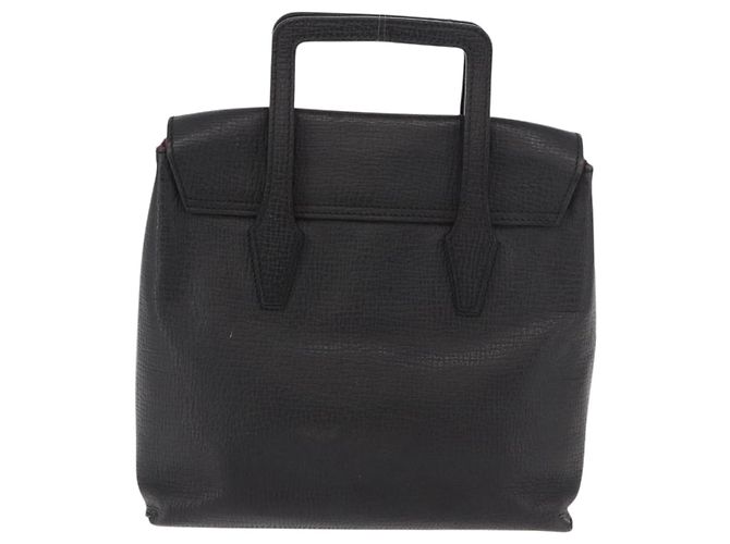Borsa a mano LOEWE in pelle nera argento Auth bs35634 Nero - vista 2