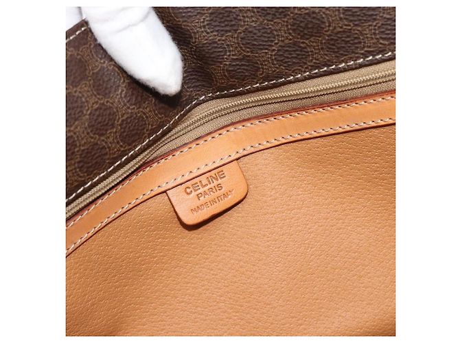 Céline Borsa Tote CELINE Macadam in tela e pelle PVC marrone oro Auth 188332A D'oro - vista 17