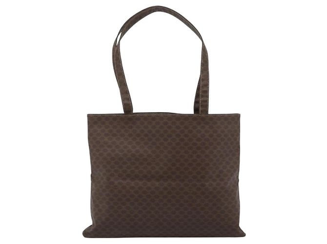 Céline Borsa Tote CELINE Macadam in tela e pelle PVC marrone oro Auth 188332A D'oro - vista 2